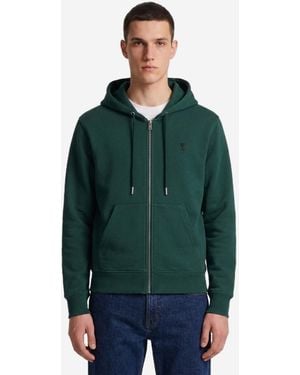 Ami Paris Ami De Coeur Zipup Hoodie - Green