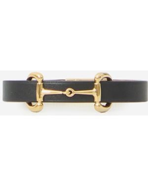 Gucci Leather Bracelet With Horsebit Detail - White