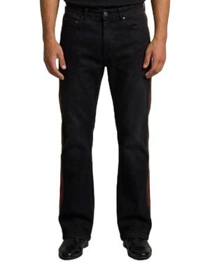 Gucci Cotton Denim Pants With Web - Black