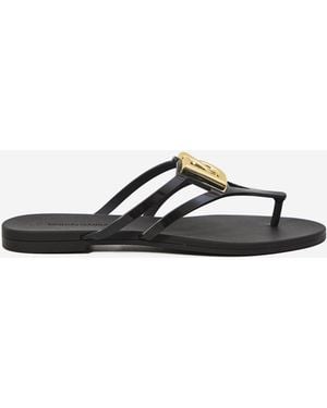 Dolce & Gabbana Dg Thong Sandals - Black