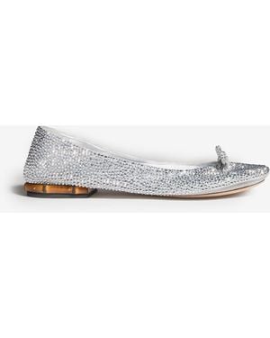 Gucci Crystal Ballerinas With Bamboo - White