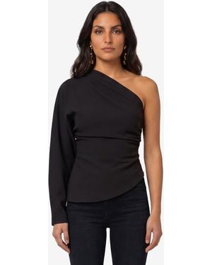 FEDERICA TOSI Oneshoulder Cady Blouse - Black