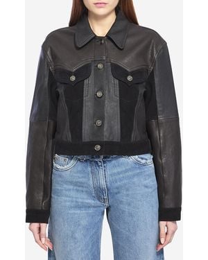 Versace Slimfit Leather Blouson - Black