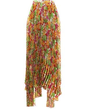Plan C Floral Plissè Skirt - Multicolour