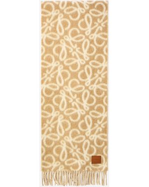 Loewe Mixed Wool Anagram Scarf - Metallic