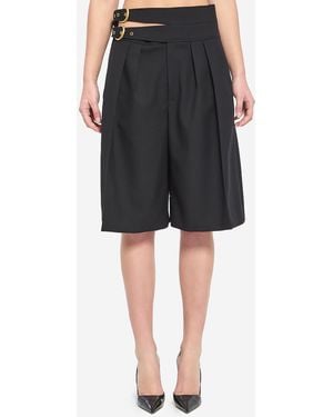 Chloé Bermuda Shorts With Double Belt - Black