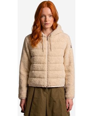 Moncler Felpa Imbottita Effetto Teddy - Neutro