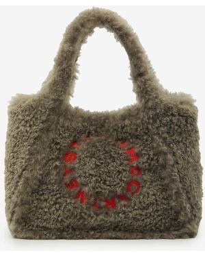Stella McCartney Borsa Tote Con Logo Effetto Teddy - Grigio