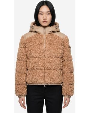 Moncler Short Alpestre Teddy Down Jacket - Natural