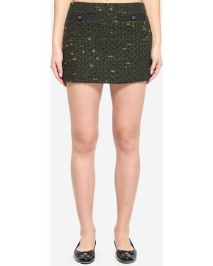 Gucci Boucl Wool Skirt - Green