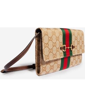 Gucci Borsa Portafoglio Con Tracolla Morsetto Web - Neutro