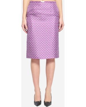 Gucci Printed Silk Skirt - Purple