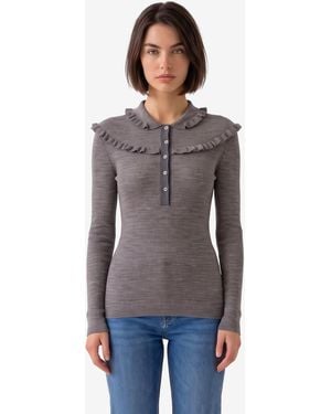 Chloé Slimfit Henley Shirt - Grey