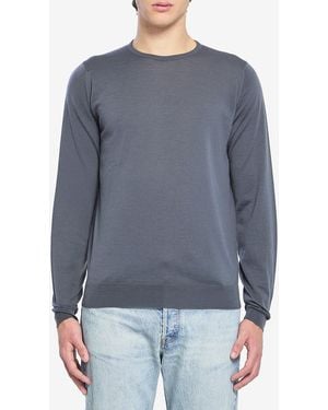 John Smedley Lundy Craw Neck Pullover - Blue