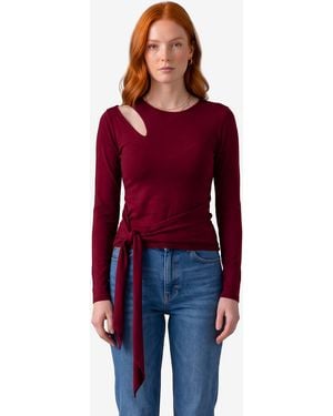 FEDERICA TOSI Cutoff Top With Sash - Red