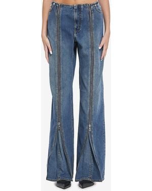 Jean Paul Gaultier Denim Front Zipped Pants - Blue