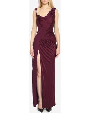 Versace Asymmetrical Evening Dress - Purple