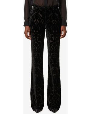 Gucci Floral Devoré Velvet Pants - Black