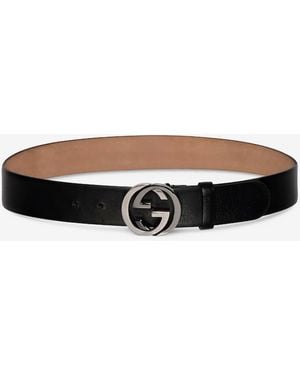 Gucci Cintura Larga Con Fibbia Incrocio Gg - Bianco