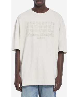 Maison Margiela Tshirt With Embroidered Logo - White