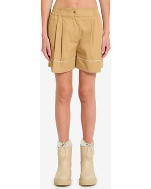 Moncler Tailored Cotton Blend Shorts - Natural
