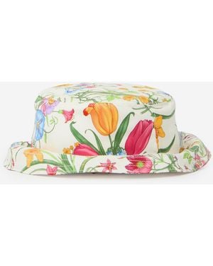 Gucci Printed Silk Twill Cloche Hat - White