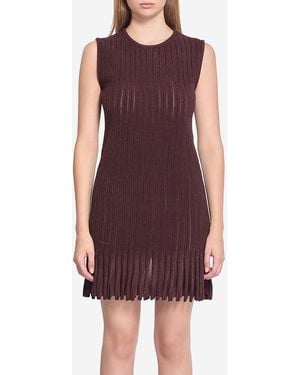 Alaïa Striped Knit Dress - Purple