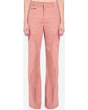 Chloé Pantaloni Flared A Vita Alta - Rosa