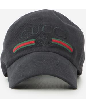 Gucci Cotton Baseball Hat With Embroidery - Grey