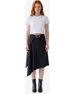 The Attico Asymmetric Midi Skirt With Belt - White