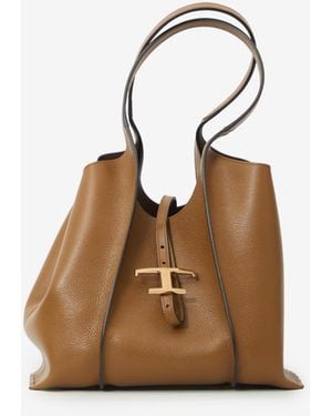 Tod's Small T Timeless Shopping Bag - Natural