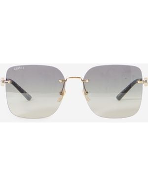 Gucci Occhiali Da Sole A Farfalla Incrocio Gg - Bianco