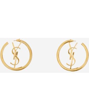 Saint Laurent Cassandre Hoop Earrings - Natural
