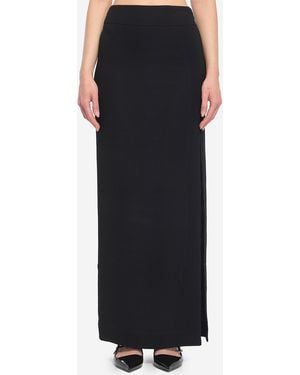 TOTEME Long Skirt With Slit - Black