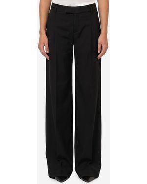 FEDERICA TOSI Wideleg Frescolana Trousers - Black