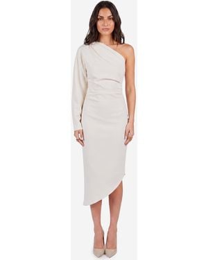 FEDERICA TOSI Oneshoulder Cady Longuette Dress - White