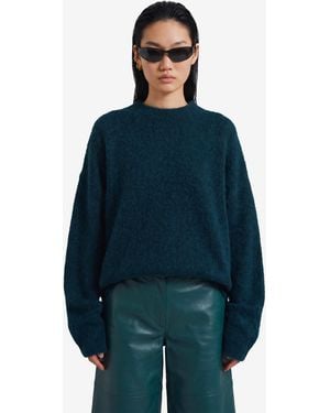 Frankie Shop Bottle Timea Mohair Fuzzy Sweater - Blue