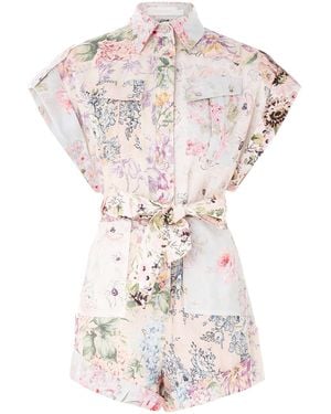 Zimmermann Halliday Cuffed Playsuit - White