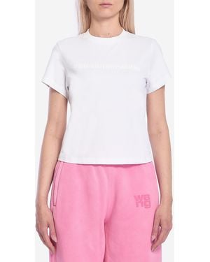 Alexander Wang Shrunken Logo Tshirt - White