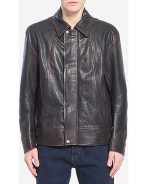 Golden Goose Nappa Leather Bomber Jacket - Grey