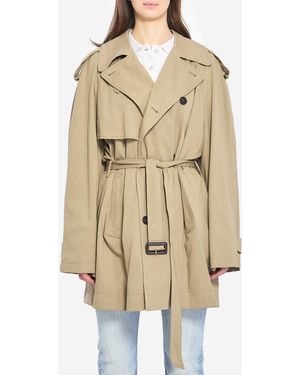 Balenciaga Short Cocoon Trench - Natural