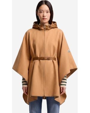 Moncler Padded Woolblend Cape - Natural