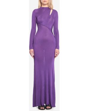 Self-Portrait Long Dress With Cutout - Purple