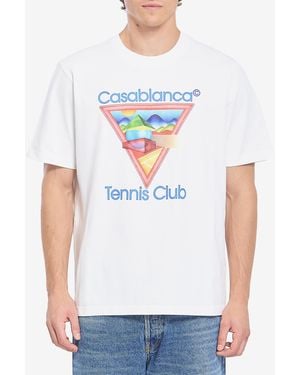 CASABLANCA Tshirt Con Stampa Tennis Club Icon - Bianco