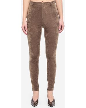 Gucci Stretch Velvet Leggings - Brown
