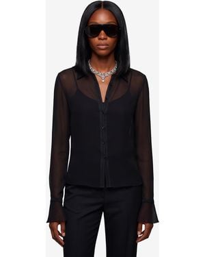 Gucci Light Silk Georgette Shirt - Black