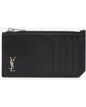 Saint Laurent Tiny Cassandre Fragments Cardholder - White