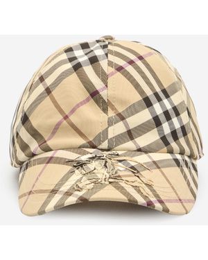 Burberry Check Baseball Hat - Natural