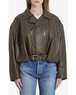 Loewe Lamb Nappa Biker Jacket - Brown