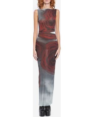 Jean Paul Gaultier Blurry Roses Maxi Dress - White
